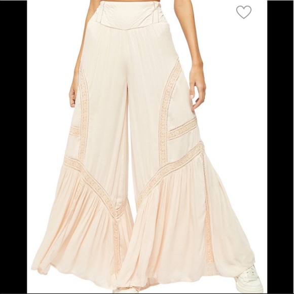 NWT Free People Lovin's Easy Lace Mix Pants - Picture 6 of 16